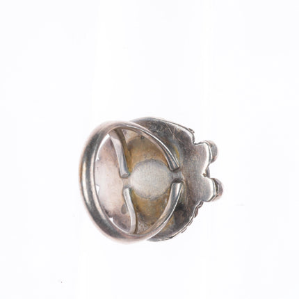 sz7 Vintage Navajo sterling silver green turquoise ring