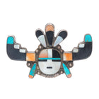 1940's Vintage Zuni sterling silver spiny oyster, turquoise Tablita pin/brooch