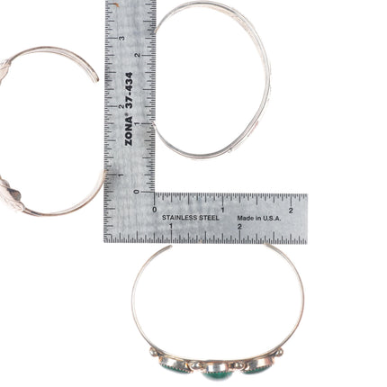 6.5" Vintage Southwestern/Navajo sterling silver-turquoise cuff bracelet lot