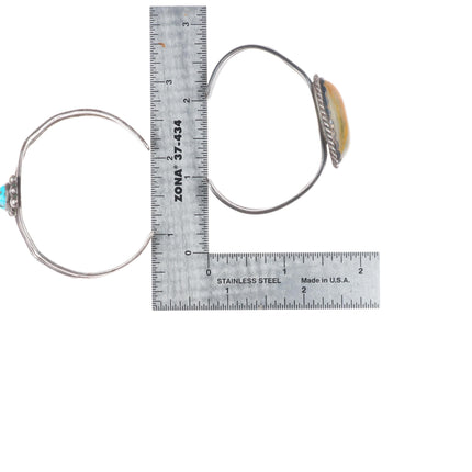 6"-6.4" Vintage Southwestern/Navajo sterling silver-turquoise cuff bracelet lot