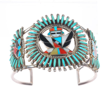 6.6" Delphine Tsadiasi Zuni sterling silver needlepoint/Knifewing cuff bracelet