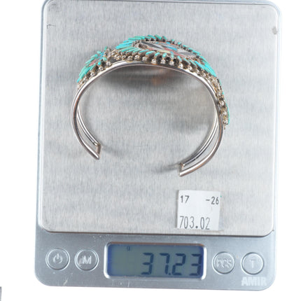 6.6" Delphine Tsadiasi Zuni sterling silver needlepoint/Knifewing cuff bracelet