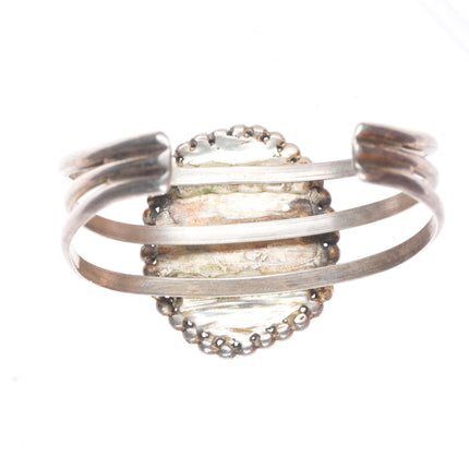 6.2" Vintage Navajo sterling silver turquoise high grade turquoise cuff bracelet