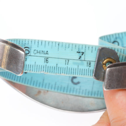 7.2" Norton Becenti Navajo sterling silver spiderweb turquoise cuff bracelet