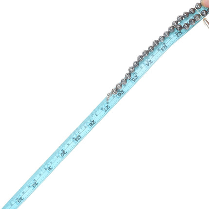 Bisbee Turquoise Vintage Navajo sterling silver squash blossom necklace 27"