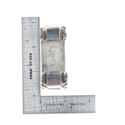 6.3" Gasper Zuni sterling silver multi-stone inlay wide cuff bracelet