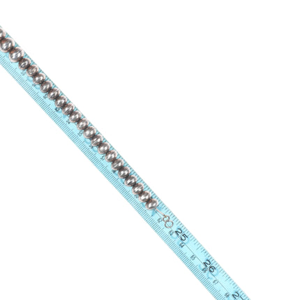 24.5" Vintage Navajo Pearls hand stamped sterling silver beaded necklace