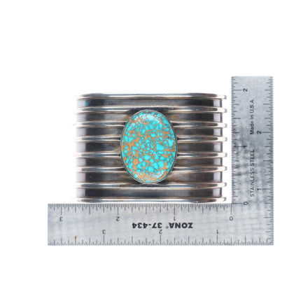 6.5" Indian Mountain Turquoise sterling silver cuff bracelet Tony Sanchez Isleta