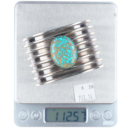 6.5" Indian Mountain Turquoise sterling silver cuff bracelet Tony Sanchez Isleta