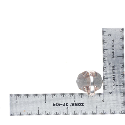 sz9 c1940's vintage Zuni sterling silver turquoise satellite cluster ring