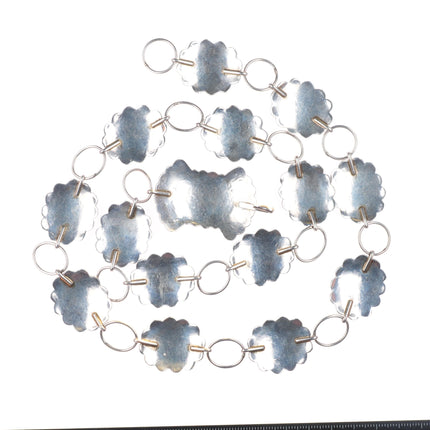 37" heavy vintage Navajo sterling silver hand stamped link concho belt