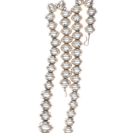 23.5" Roy Vandever Navajo pearls sterling silver handmade hand stamped necklace