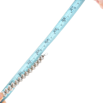 23.5" Roy Vandever Navajo pearls sterling silver handmade hand stamped necklace