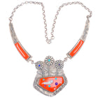 Darryl Dean Begay Navajo Tufa Cast sterling silver-Coral/Opal/turquoise necklace