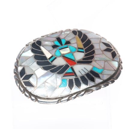 Ralph and Lillian Kallestewa Zuni sterling silver knifewing belt buckle