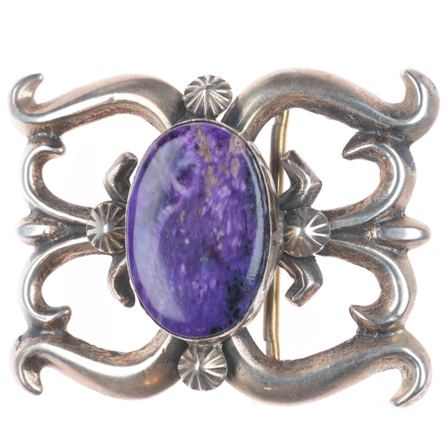 Chimney Butte Navajo sterling silver purpurite cast belt buckle