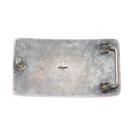 c1960's Vintage Navajo sterling silver 2 stone turquoise belt buckle