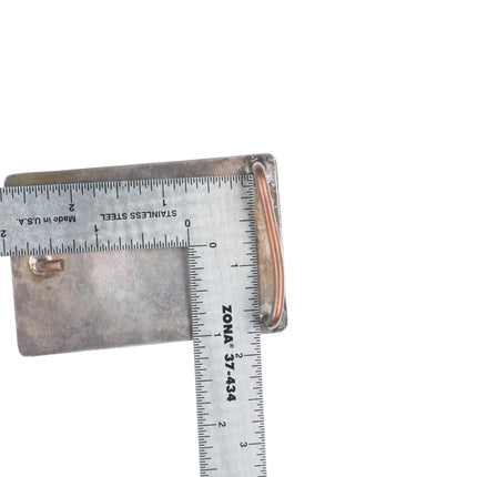 Vintage Navajo sterling silver turquoise belt buckle with brutalist accents