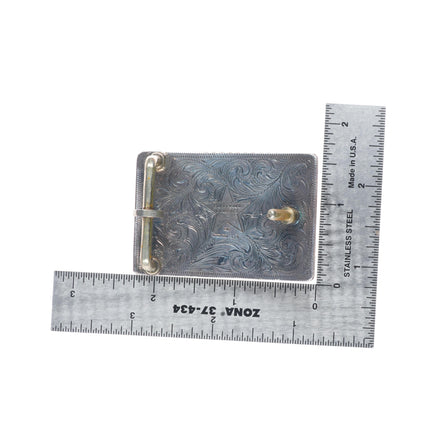 14k gold/sterling silver Hollywood classics Texas star hand engraved belt buckle