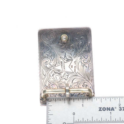 14k gold/sterling silver Hollywood classics Texas star hand engraved belt buckle