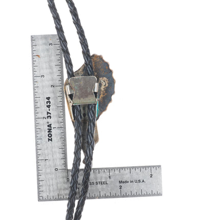 Stanford and Geraldine Gchachu  Zuni sterling silver intarsia inlay bolo tie