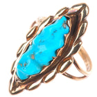 sz5.5 14k gold/Sterling silver Alvina Quam Zuni carved turquoise ring