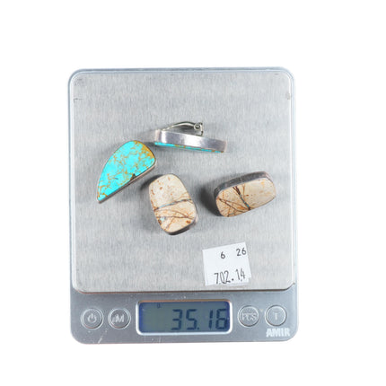 Michael Slim Navajo high grade/boulder turquoise sterling silver  earrings