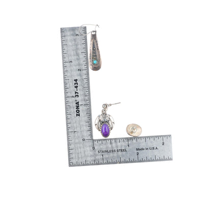 Andy Cadman Navajo-Etta Endito-Roie Jacque Sterling/Turquoise/Coral earring lot