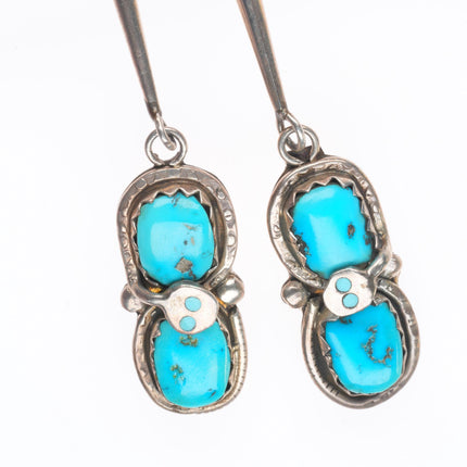 vintage Effie Calavaza Zuni sterling silver turquoise nugget snakes bolo tie