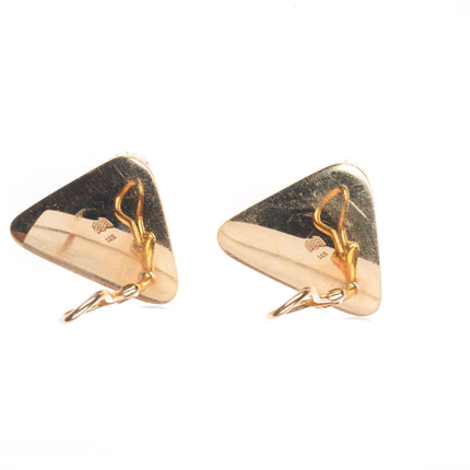 Larry Golsh - Pala Mission/Cherokee 14k gold Charoite modernist clip-on earrings