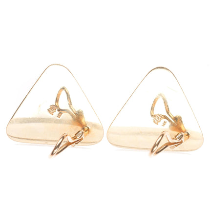 Larry Golsh - Pala Mission/Cherokee 14k gold Charoite modernist clip-on earrings