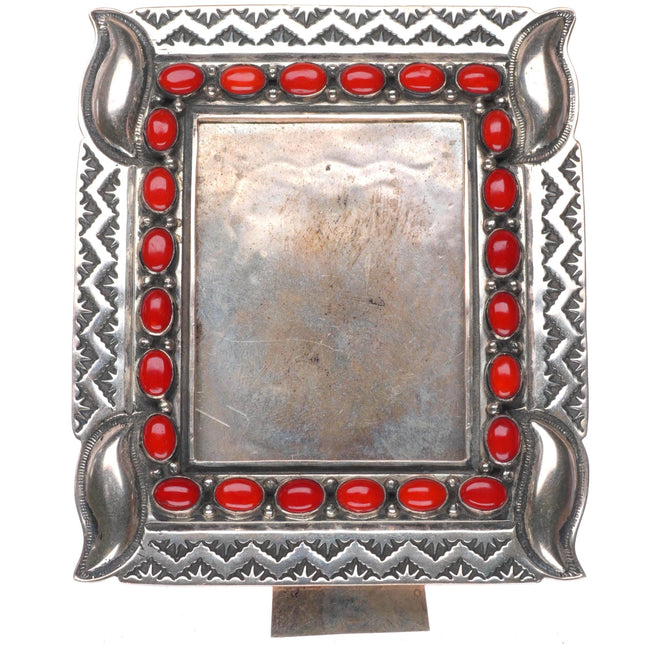 Sunshine Reeves Navajo sterling silver mediterranean coral picture frame