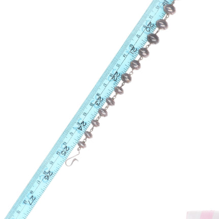 25" Vintage handmade Navajo pearls hand stamped beaded necklace