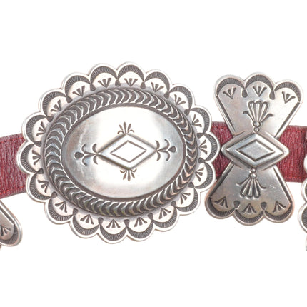 48" Rocking Horse Ranch - Wilson Jim Navajo Large sterling silver concho belt