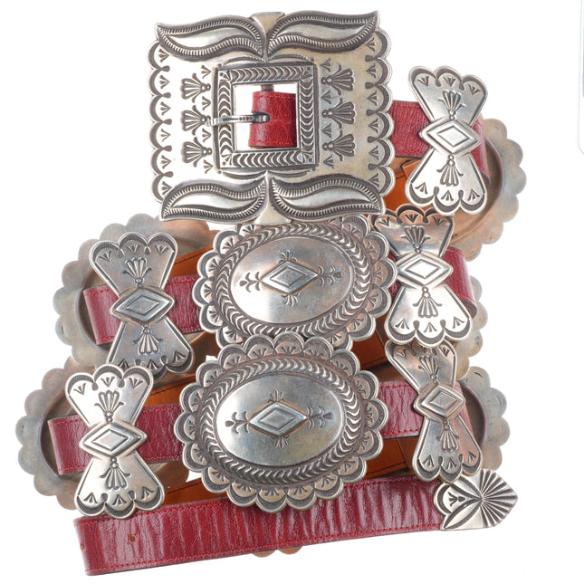 48" Rocking Horse Ranch - Wilson Jim Navajo Large sterling silver concho belt