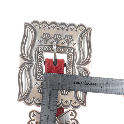 48" Rocking Horse Ranch - Wilson Jim Navajo Large sterling silver concho belt