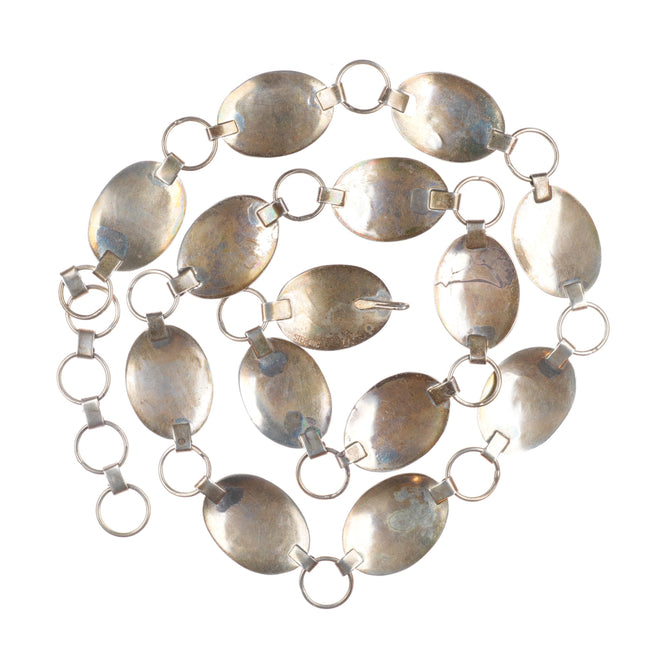 34.5" Vintage Hopi or Navajo sterling silver link concho belt in overlay style