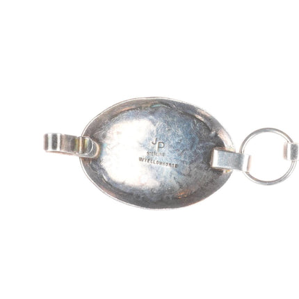 37.5" Vintage JP Navajo/Yellowhorse stamped sterling silver link concho belt