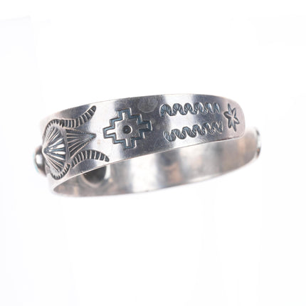 6.25" 30's-40's Fred Harvey era Navajo sterling silver turquoise cuff bracelet