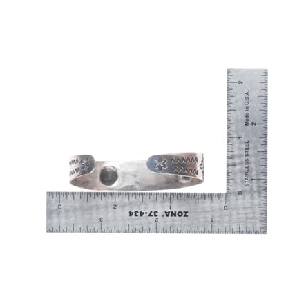 6.25" 30's-40's Fred Harvey era Navajo sterling silver turquoise cuff bracelet