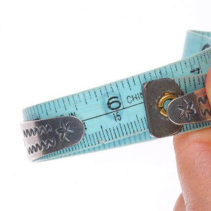 6.25" 30's-40's Fred Harvey era Navajo sterling silver turquoise cuff bracelet