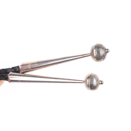 Vintage southwestern sterling silver turquoise/shell Pierrot/clown bolo tie