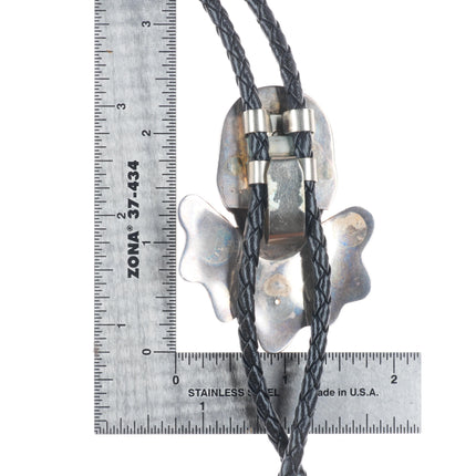 Vintage southwestern sterling silver turquoise/shell Pierrot/clown bolo tie