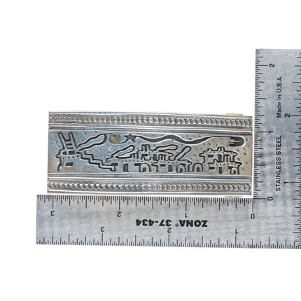 Vintage Vidal Aragon Santo Domingo 14k gold moon/Sterling silver belt buckle