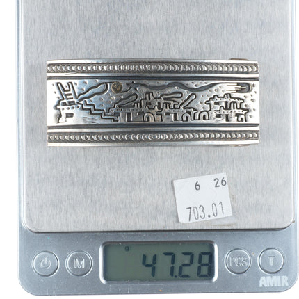 Vintage Vidal Aragon Santo Domingo 14k gold moon/Sterling silver belt buckle