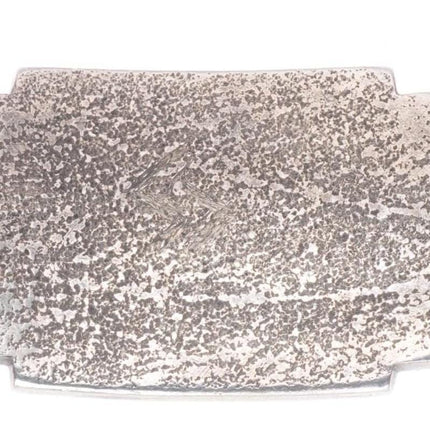 7.4" Native American spiderweb turquoise Tufa Cast sterling silver cuff bracelet