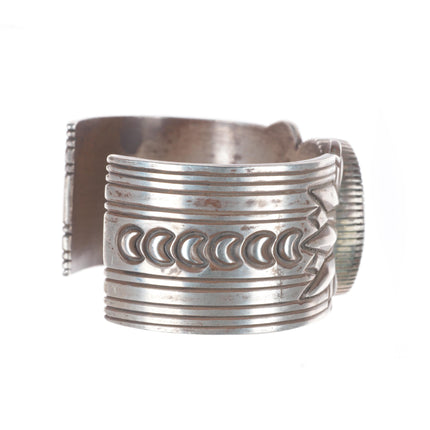 6.1" Gibson Nez Navajo/Apache Sterling silver high grade turquoise cuff bracelet