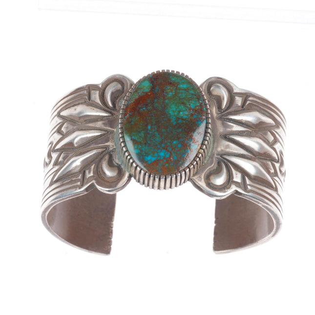 6.1" Gibson Nez Navajo/Apache Sterling silver high grade turquoise cuff bracelet