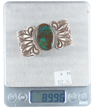 6.1" Gibson Nez Navajo/Apache Sterling silver high grade turquoise cuff bracelet