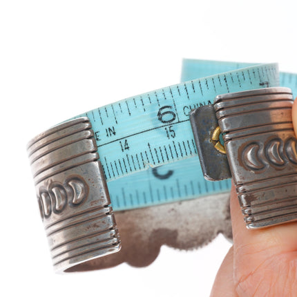 6.1" Gibson Nez Navajo/Apache Sterling silver high grade turquoise cuff bracelet